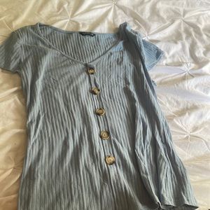 blue button shirt